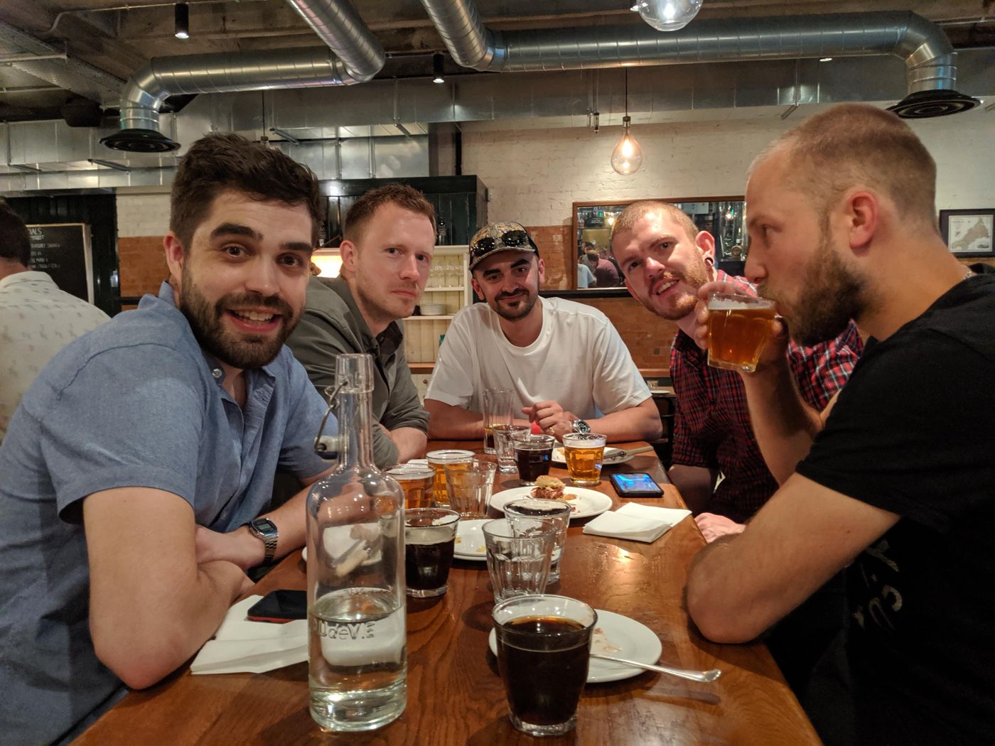 A group enjoying a private brewery tour in Bermondsey
